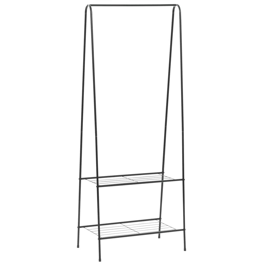 vidaXL Clothes Rack 59x35x150 cm Sturdy Steel Frame With Two Shelves For Bedroom Organization by vidaXL