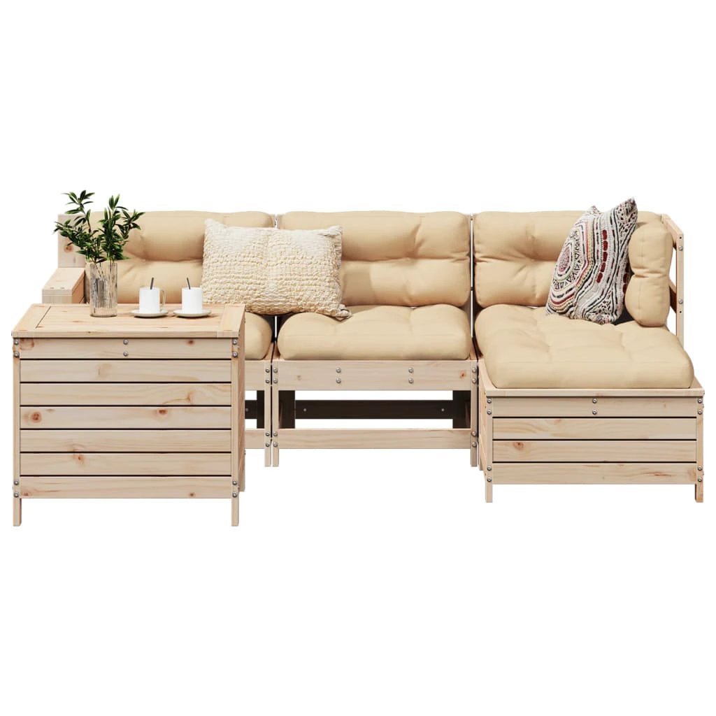 vidaXL 5 Piece Garden Sofa Set Solid Wood Pine by vidaXL
