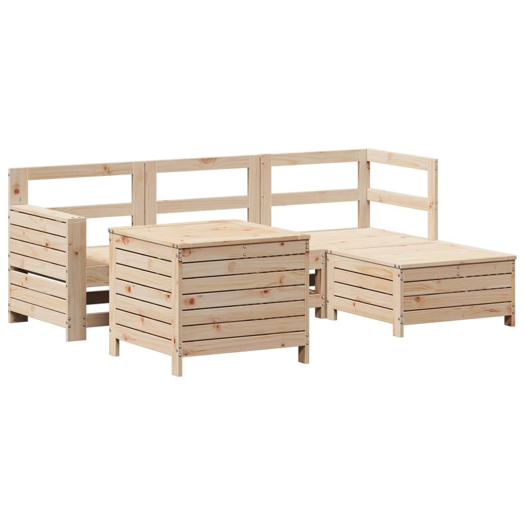 vidaXL 5 Piece Garden Sofa Set Solid Wood Pine by vidaXL