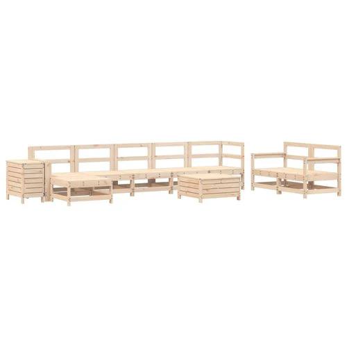 vidaXL vidaXL 10 Piece Garden Sofa Set Solid Wood Pine with Slatted Design for Outdoor Relaxation and Family Gatherings - Garden Sofa Sets