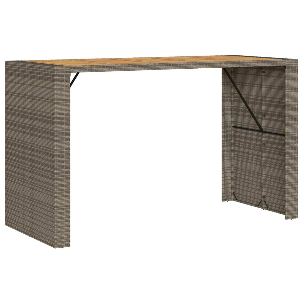 vidaXL Garden Table with Acacia Wood Top Black 105x80x110 cm Poly Rattan by vidaXL