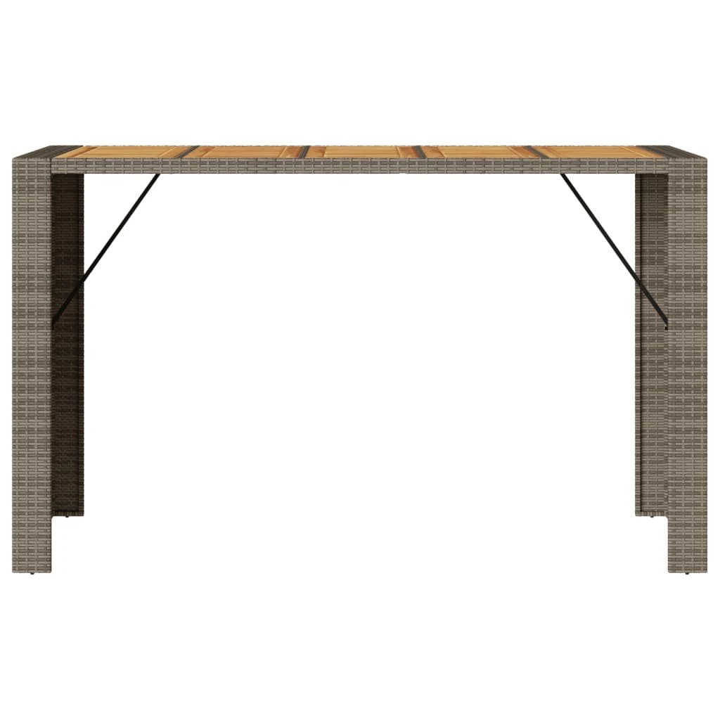 vidaXL Garden Table with Acacia Wood Top Black 105x80x110 cm Poly Rattan by vidaXL
