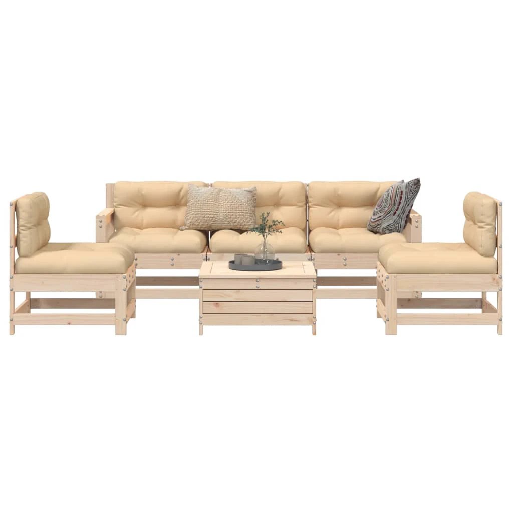 vidaXL vidaXL 6 Piece Garden Sofa Set Solid Wood Pine - Garden Sofa Sets