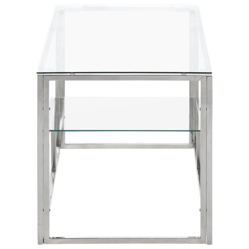 vidaXL VidaXL Coffee Table With Tempered Glass Top For Living Room - Coffee Table