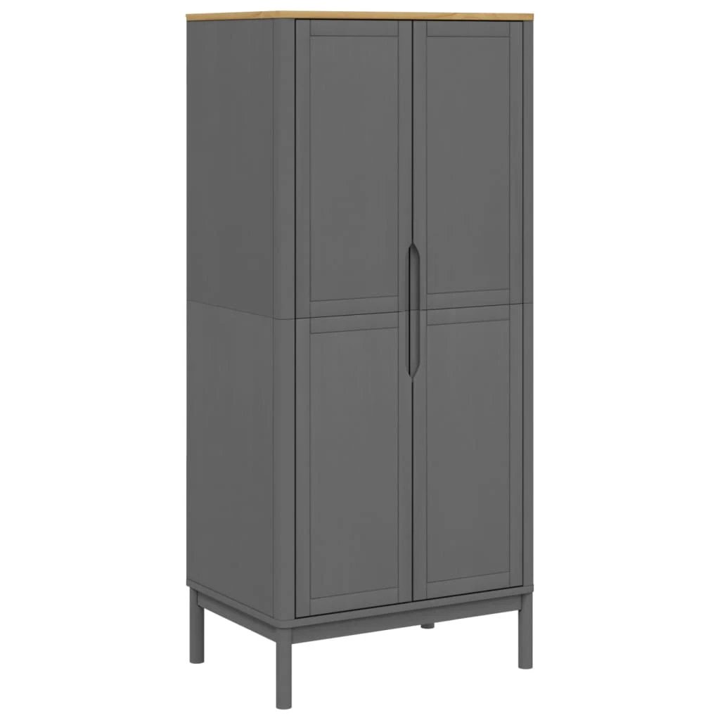 vidaXL vidaXL Wardrobe FLORO Wax Brown 77x53x171 cm Solid Wood Pine - Wardrobe