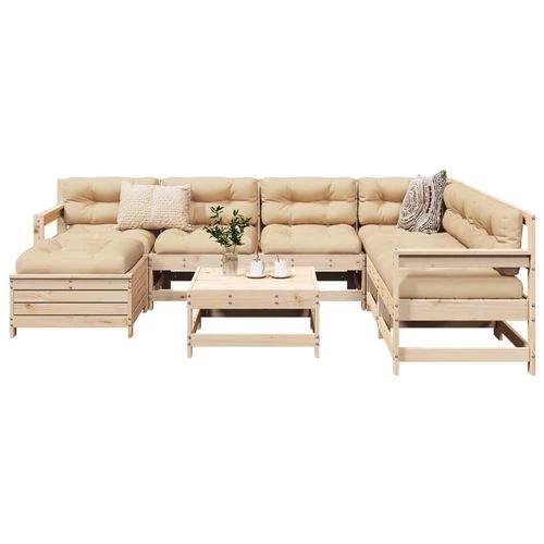 vidaXL vidaXL 8 Piece Garden Sofa Set with Cushions in Solid Pinewood for Outdoor Family Gatherings - Garden Sofa Sets