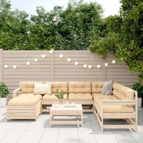 vidaXL vidaXL 8 Piece Garden Sofa Set with Cushions in Solid Pinewood for Outdoor Family Gatherings - Garden Sofa Sets