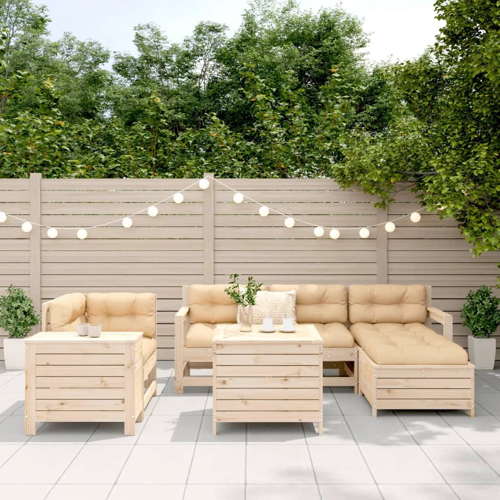 vidaXL vidaXL 7 Piece Garden Sofa Set Solid Wood Pine - Garden Sofa Sets