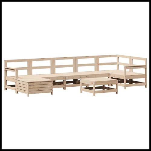 vidaXL 8 Piece Garden Sofa Set Solid Wood Pine with Cushions for Outdoor Family Gatherings by vidaXL