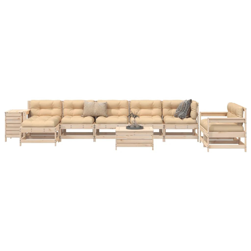 vidaXL vidaXL 10 Piece Garden Sofa Set Solid Wood Pine - Garden Sofa Sets