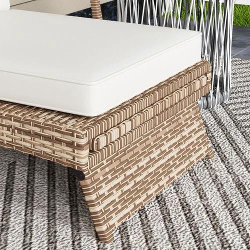 Outsunny Outsunny Foldable Rattan Garden Recliner Chair with Cushion and Footrest for Outdoor Relaxation and Comfort - Sun Lounger
