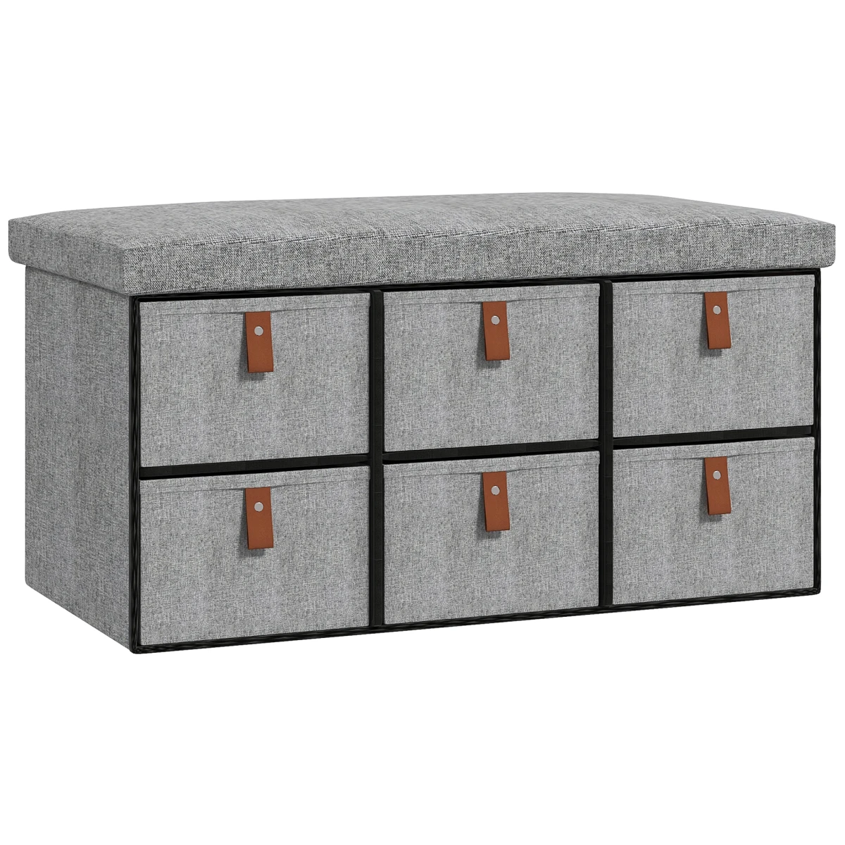 HOMCOM Shoe Bench Cushioned Seat 6 Drawers by HOMCOM