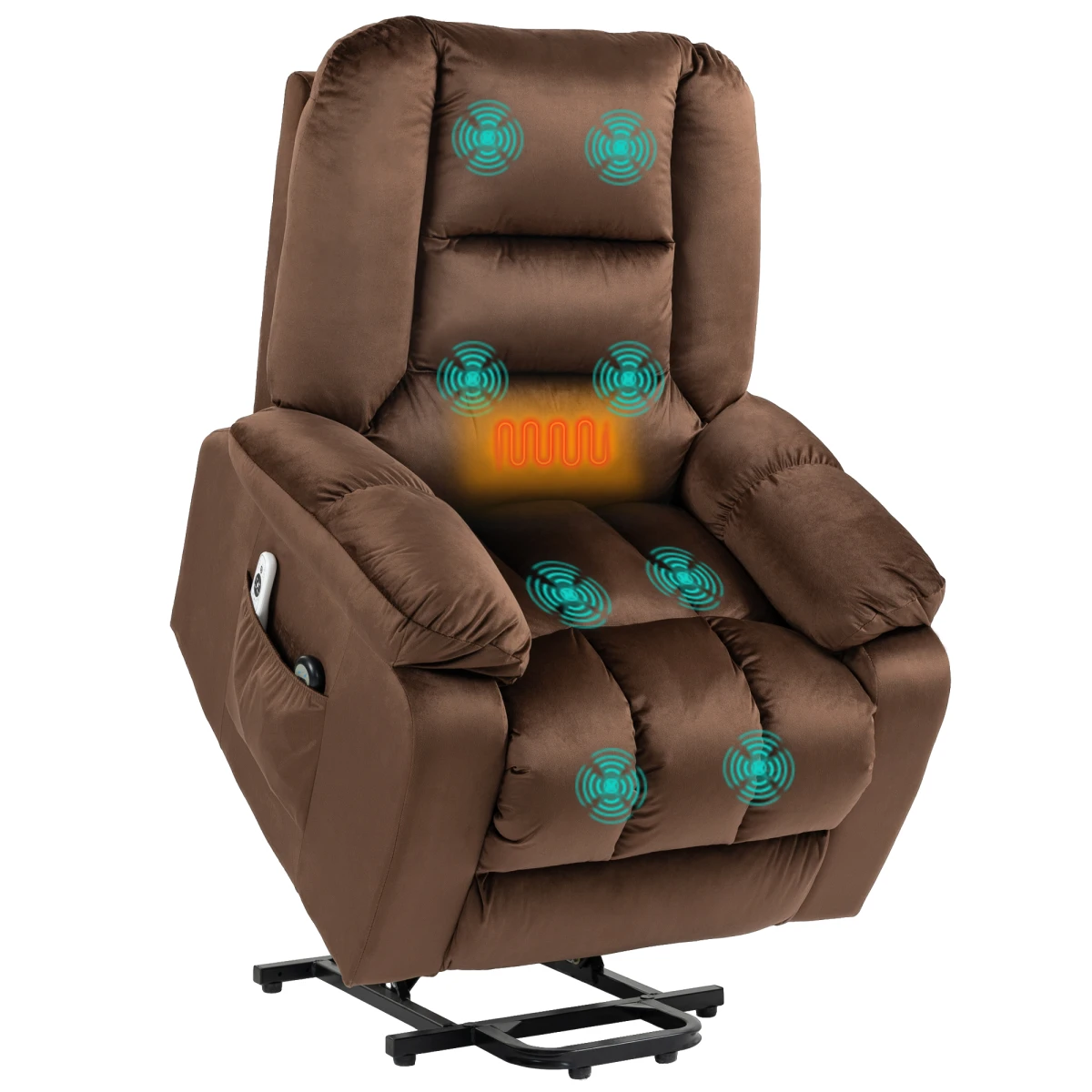 HOMCOM HOMCOM Lift Chair Full Size Vibration Massage With Heat Eight Massage Points For Seniors - Recliner