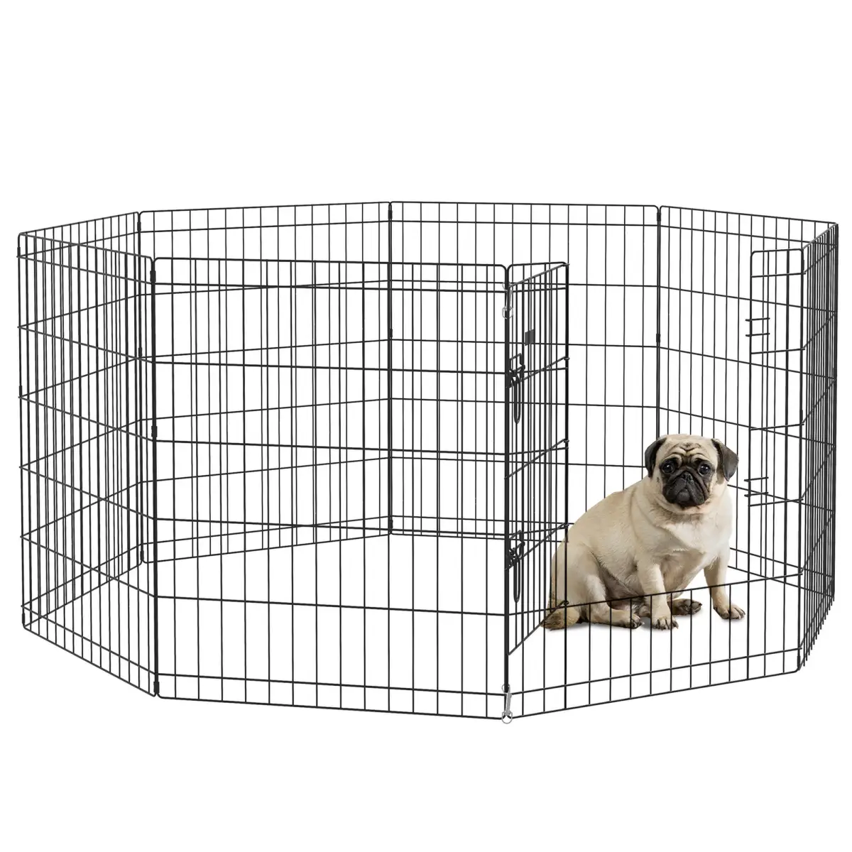PawHut PawHut 8 Panel DIY Dog Pen with Door for Indoor/Outdoor Use, 76cm High - Pet Playpen