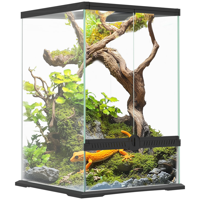 PawHut Glass Reptile Terrarium, 40L Vivarium for Lizards Frogs Snakes Turtles - from PawHut