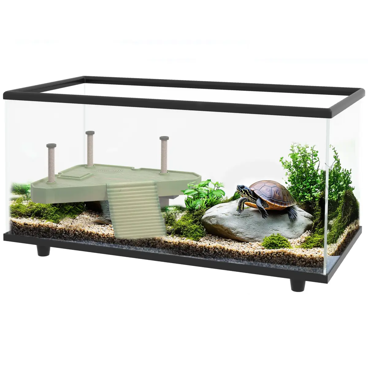PawHut PawHut Turtle Tank 28L Glass Turtle Aquarium w/ Easy-Drain 45 x 25 x 29cm - Aquariums
