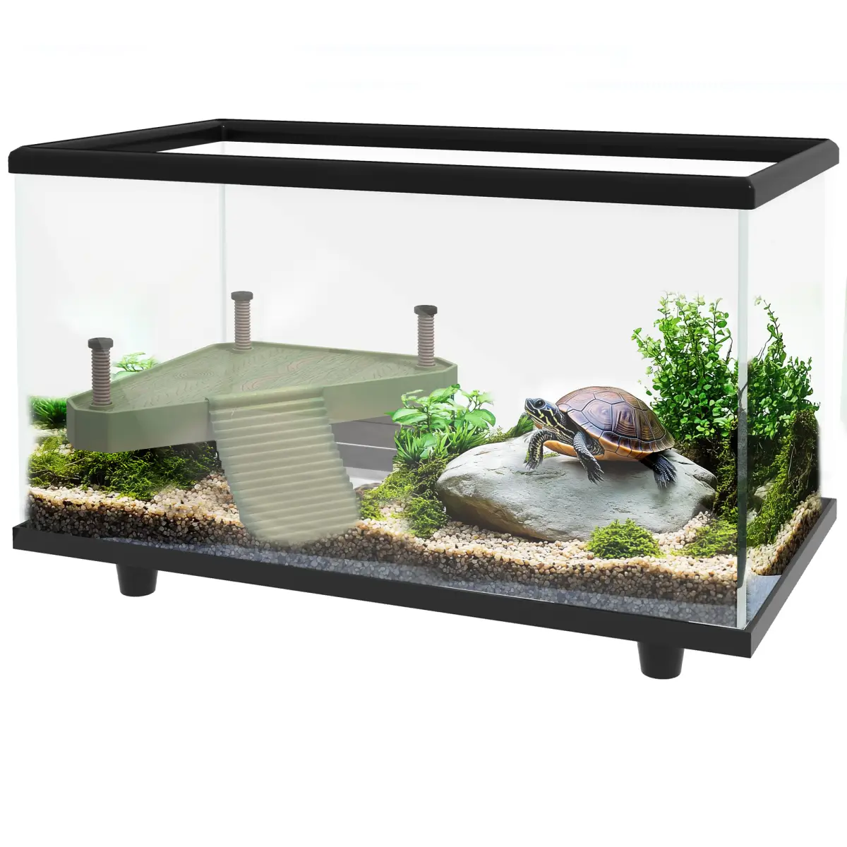 PawHut PawHut Turtle Tank 28L Glass Turtle Aquarium w/ Easy-Drain 45 x 25 x 29cm - Aquariums
