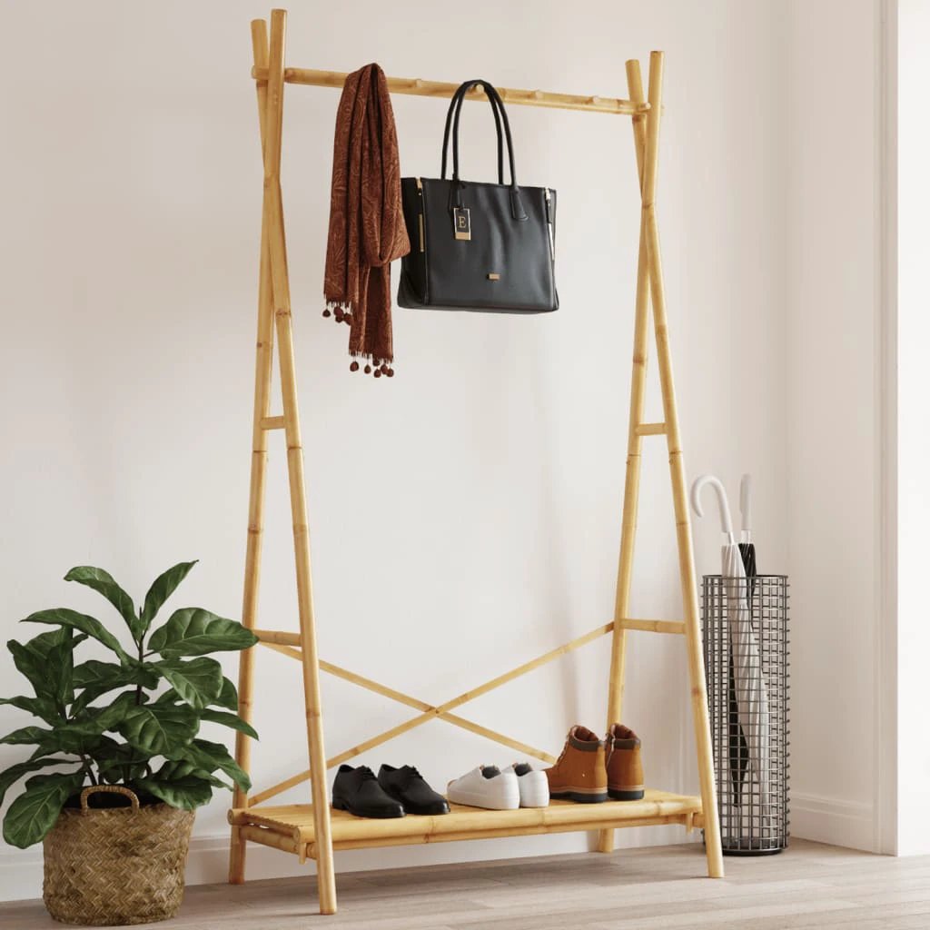 VidaXL Clothes Rack With Shelf 102x50x190 Cm Bamboo Durable Storage For Closet Organization by vidaXL