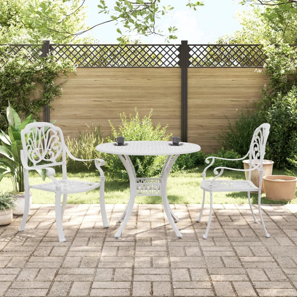 vidaXL vidaXL 3 Piece Bistro Set Bronze Cast Aluminium - Bistro Sets