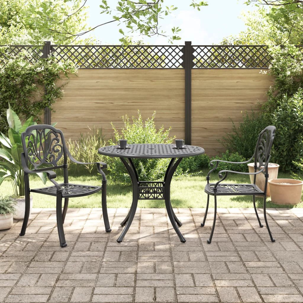 vidaXL vidaXL 3 Piece Bistro Set Bronze Cast Aluminium - Bistro Sets