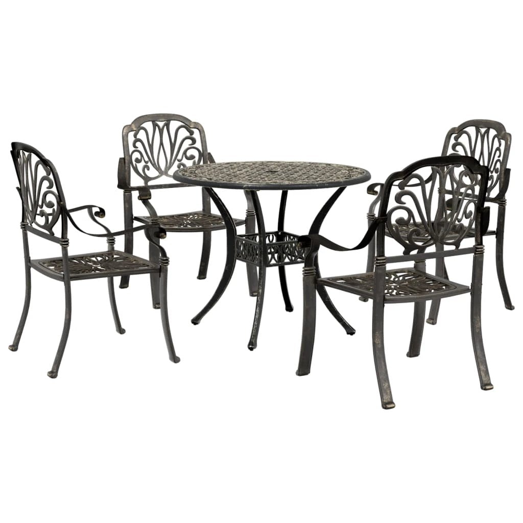 vidaXL vidaXL 3 Piece Bistro Set Bronze Cast Aluminium - Bistro Sets