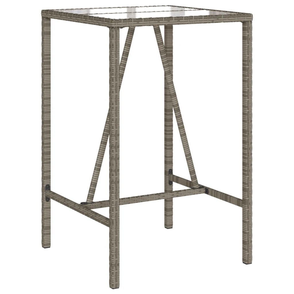 vidaXL Outdoor Bar Table Brown 70x70x110 cm Poly Rattan by vidaXL
