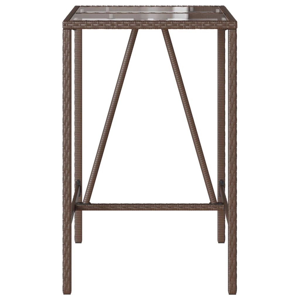 vidaXL vidaXL Outdoor Bar Table Brown 70x70x110 cm Poly Rattan - Garden Table