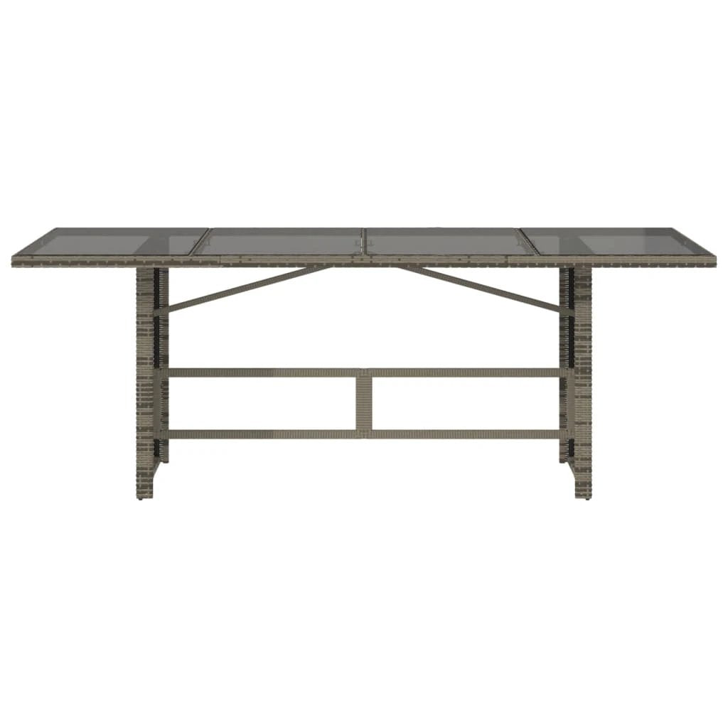 vidaXL Garden Table with Acacia Wood Top Grey 190x80x75 cm Poly Rattan by vidaXL