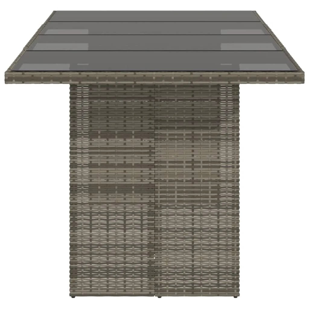 vidaXL Garden Table with Acacia Wood Top Grey 190x80x75 cm Poly Rattan by vidaXL
