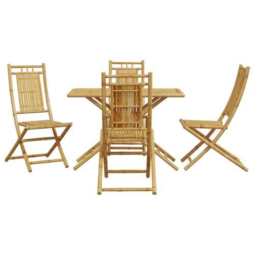 vidaXL vidaXL 5 Piece Garden Dining Set Bamboo with Elegant Design for Outdoor Entertaining and Relaxation - Garden Set