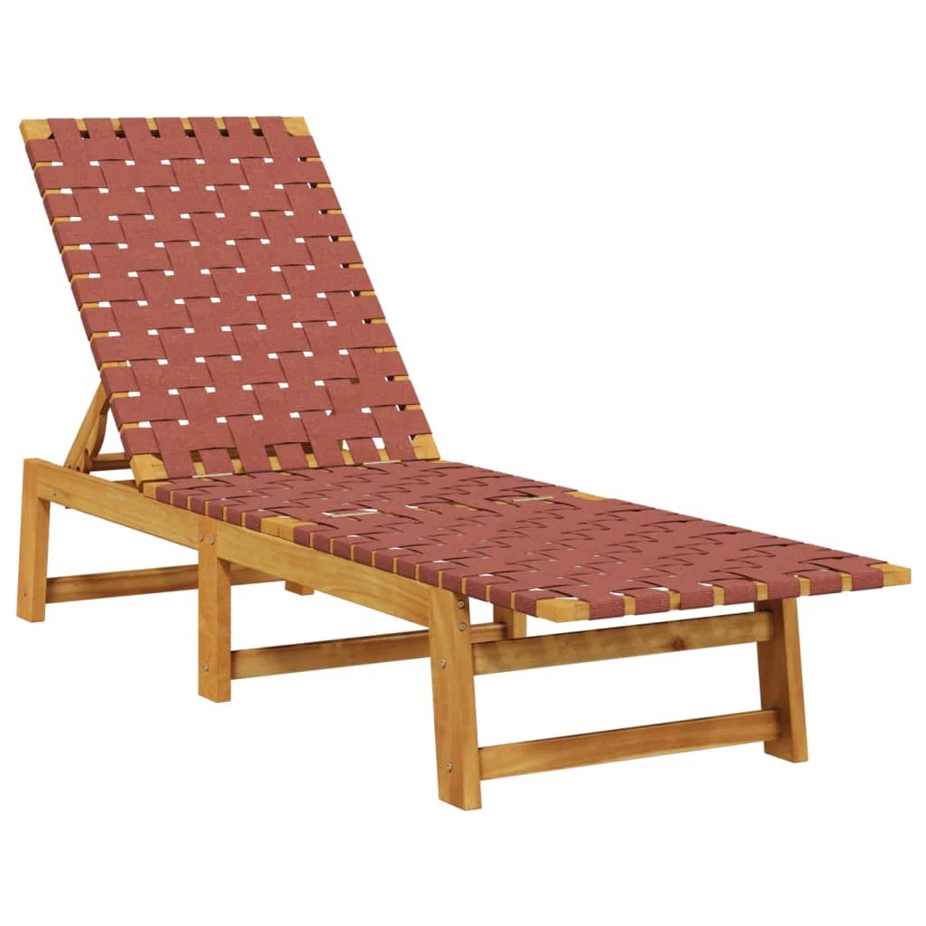 vidaXL vidaXL Sun Lounger Black Solid Wood Acacia and Fabric - Sun Lounger