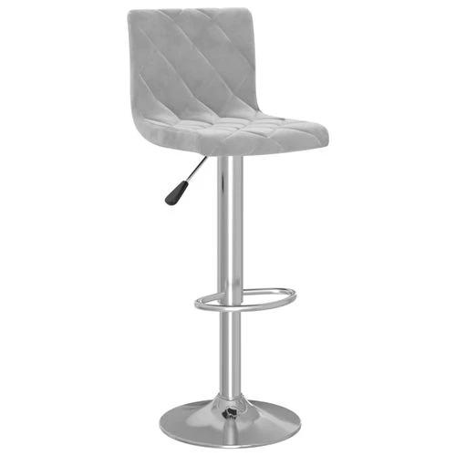 vidaXL Adjustable Bar Stools Set of 2 Light Grey Velvet with Sturdy Chromed Steel Frame for Modern Home Decor by vidaXL
