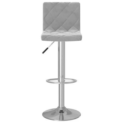 vidaXL Adjustable Bar Stools Set of 2 Light Grey Velvet with Sturdy Chromed Steel Frame for Modern Home Decor by vidaXL