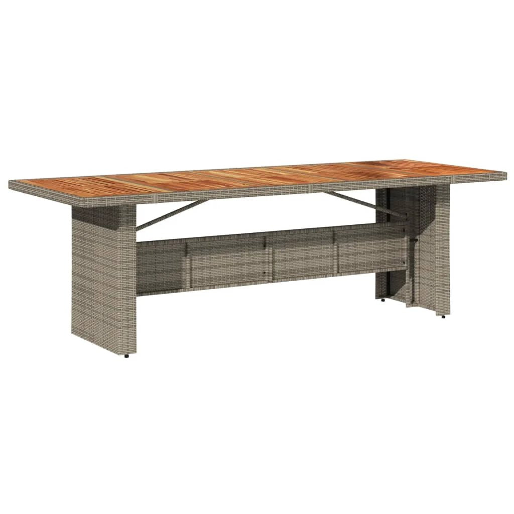 vidaXL Garden Table with Acacia Wood Top Black 240x90x75 cm Poly Rattan by vidaXL