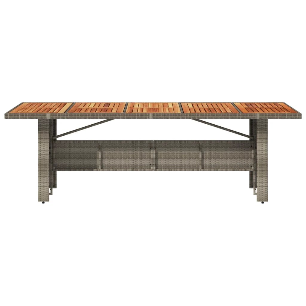 vidaXL Garden Table with Acacia Wood Top Black 240x90x75 cm Poly Rattan by vidaXL