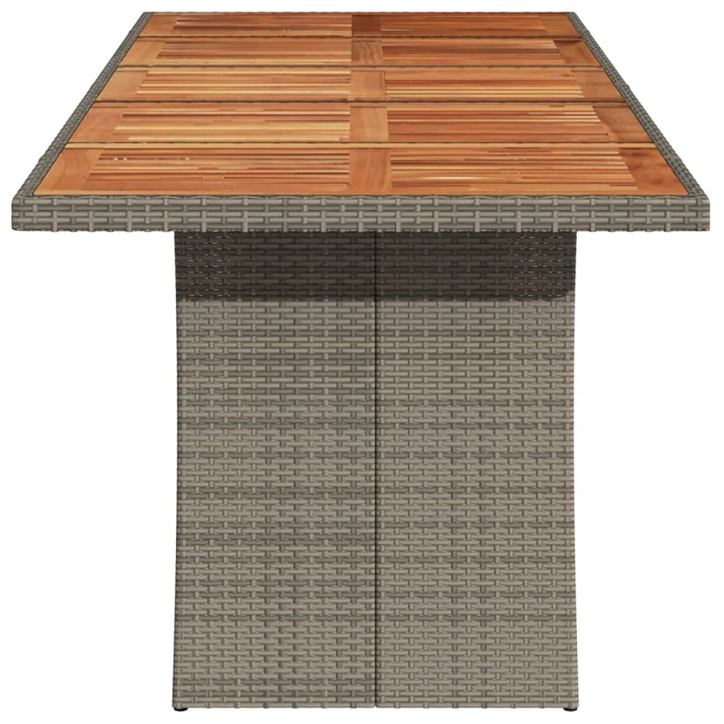 vidaXL Garden Table with Acacia Wood Top Black 240x90x75 cm Poly Rattan by vidaXL