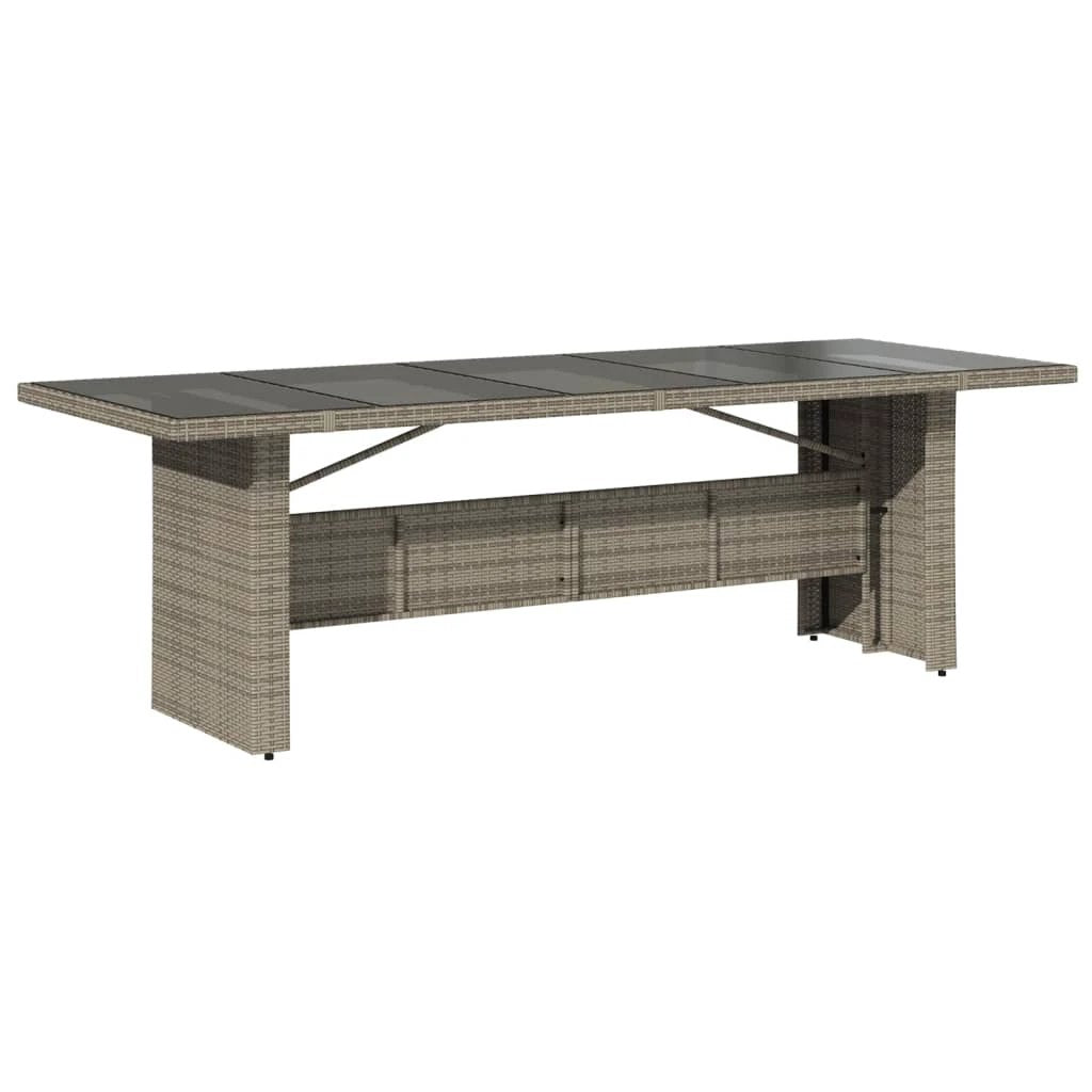 vidaXL Garden Table with Acacia Wood Top Black 240x90x75 cm Poly Rattan by vidaXL