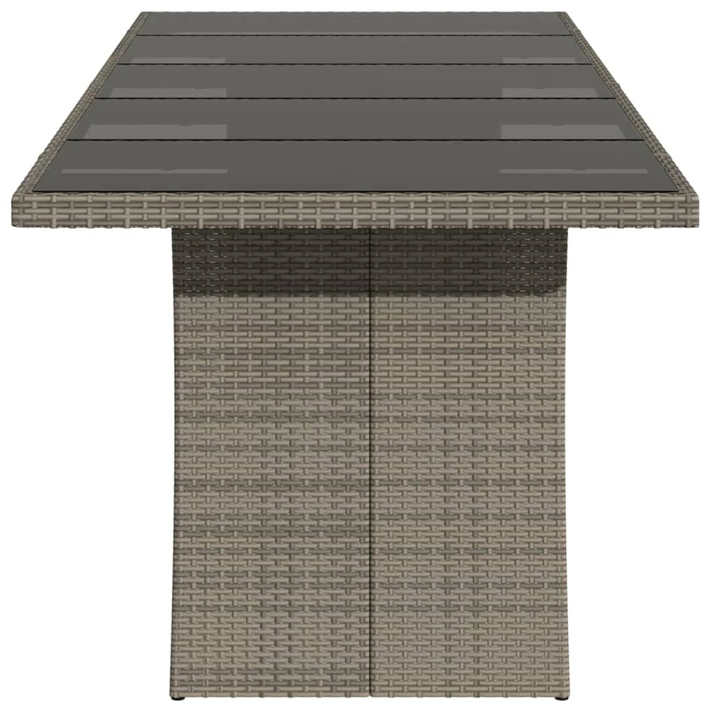 vidaXL vidaXL Garden Table with Acacia Wood Top Black 240x90x75 cm Poly Rattan - Garden Table