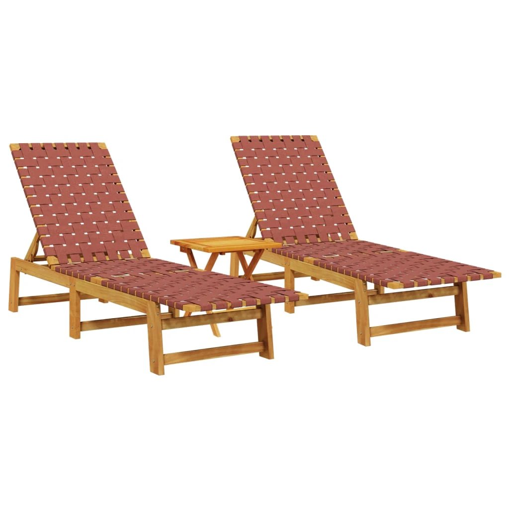 vidaXL vidaXL Sun Lounger Black Solid Wood Acacia and Fabric - Sun Lounger