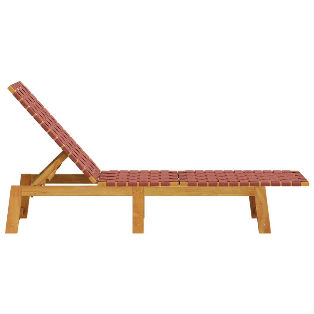 vidaXL vidaXL Sun Lounger Black Solid Wood Acacia and Fabric - Sun Lounger