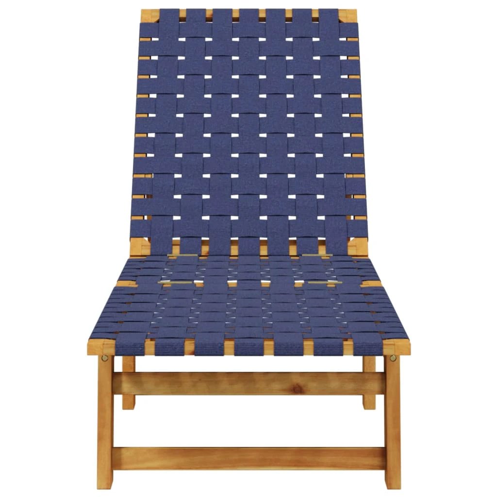 vidaXL Sun Lounger Black Solid Wood Acacia and Fabric by vidaXL