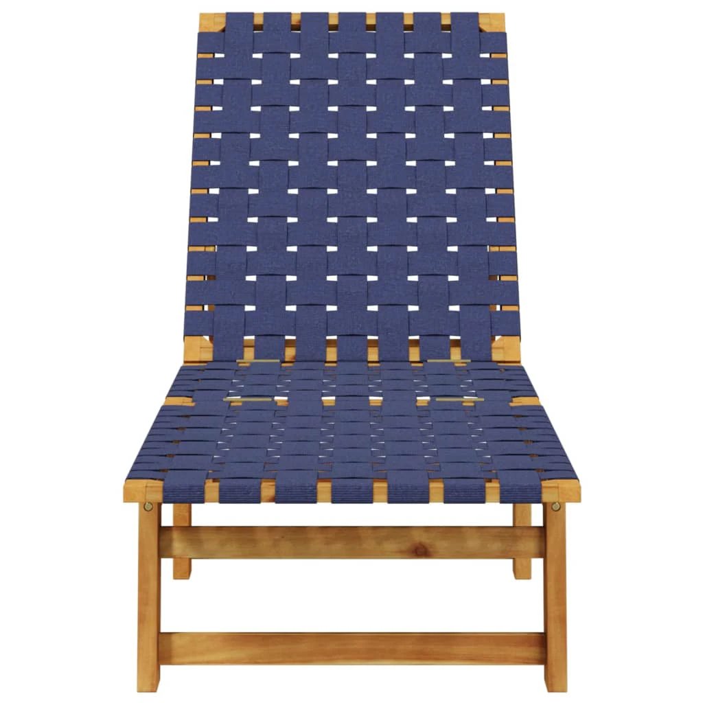 vidaXL vidaXL Sun Lounger Black Solid Wood Acacia and Fabric - Sun Lounger