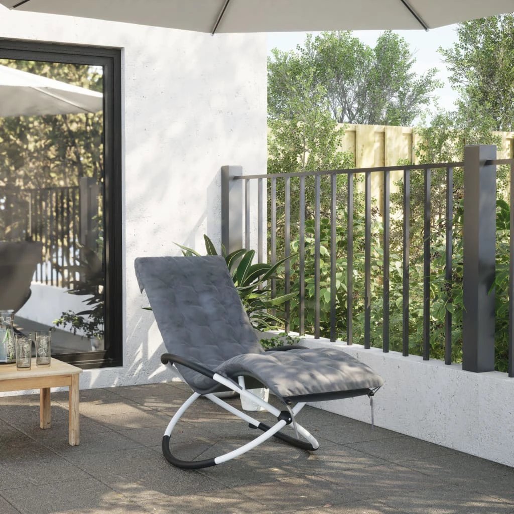 vidaXL Sun Lounger Cushion Black 160x50x10 cm Faux Suede Leather by vidaXL