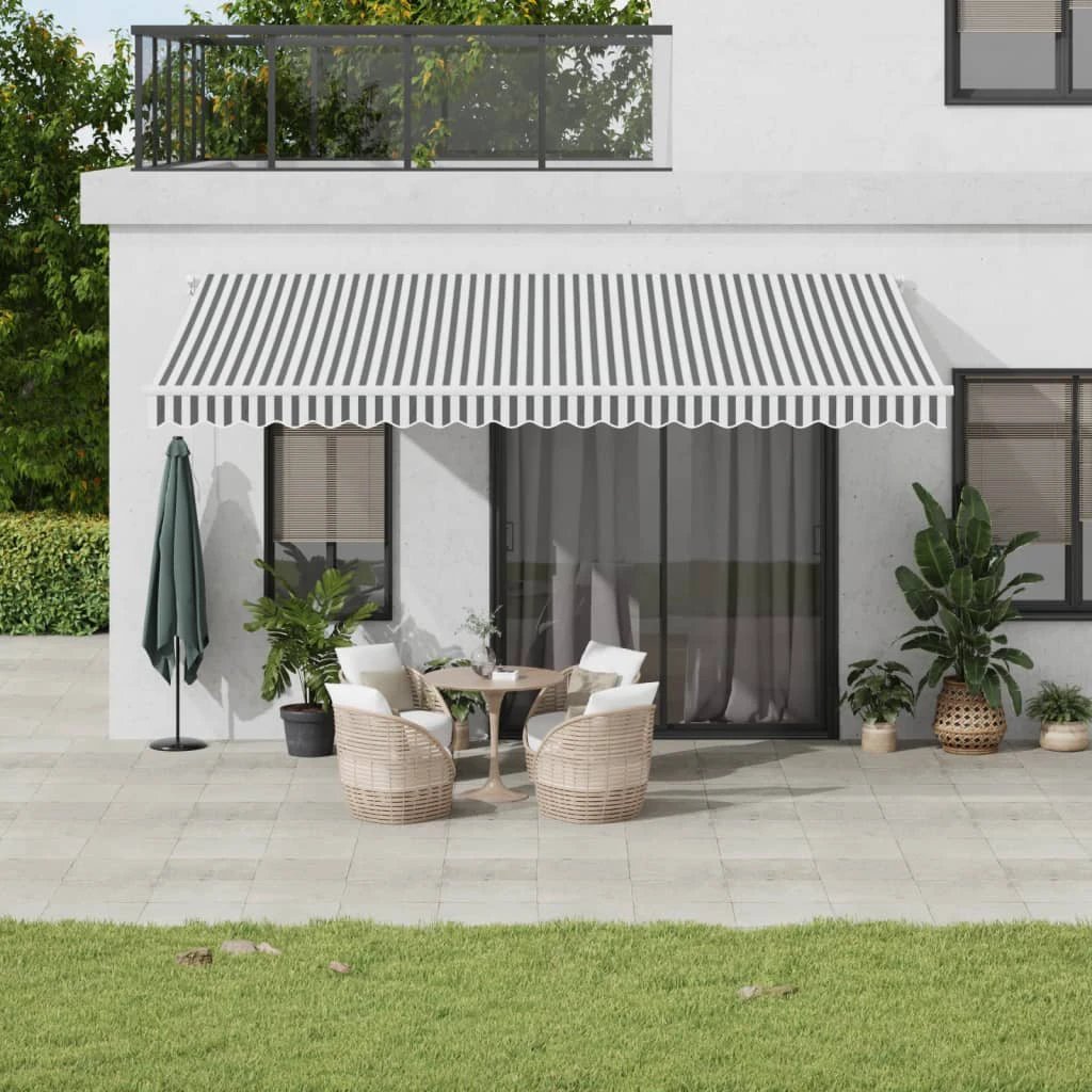 VidaXL Manual Retractable Awning 400x350 Burgundy UV Resistant Patio Shade For Outdoors by vidaXL