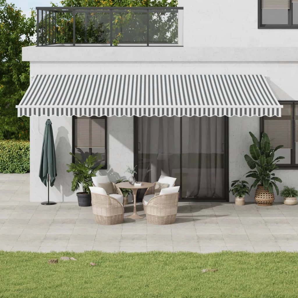 VidaXL Manual Retractable Awning 400x350 Burgundy UV Resistant Patio Shade For Outdoors by vidaXL