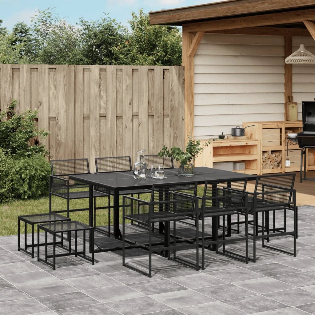 vidaXL VidaXL 9 Piece Garden Dining Set Durable Poly Rattan Patio - Garden Set