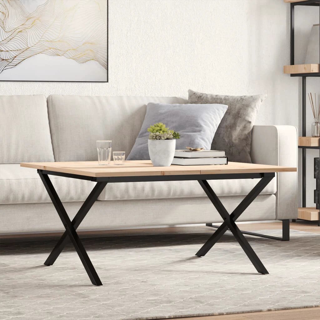 vidaXL VidaXL Coffee Table 80x80x45 Pine X-Frame Home - Coffee Table