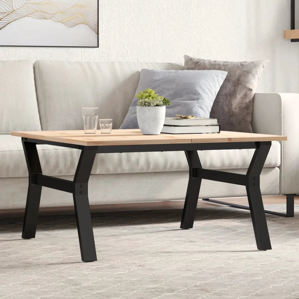 vidaXL VidaXL Coffee Table 80x80x45 YFrame Pine Iron - Coffee Table