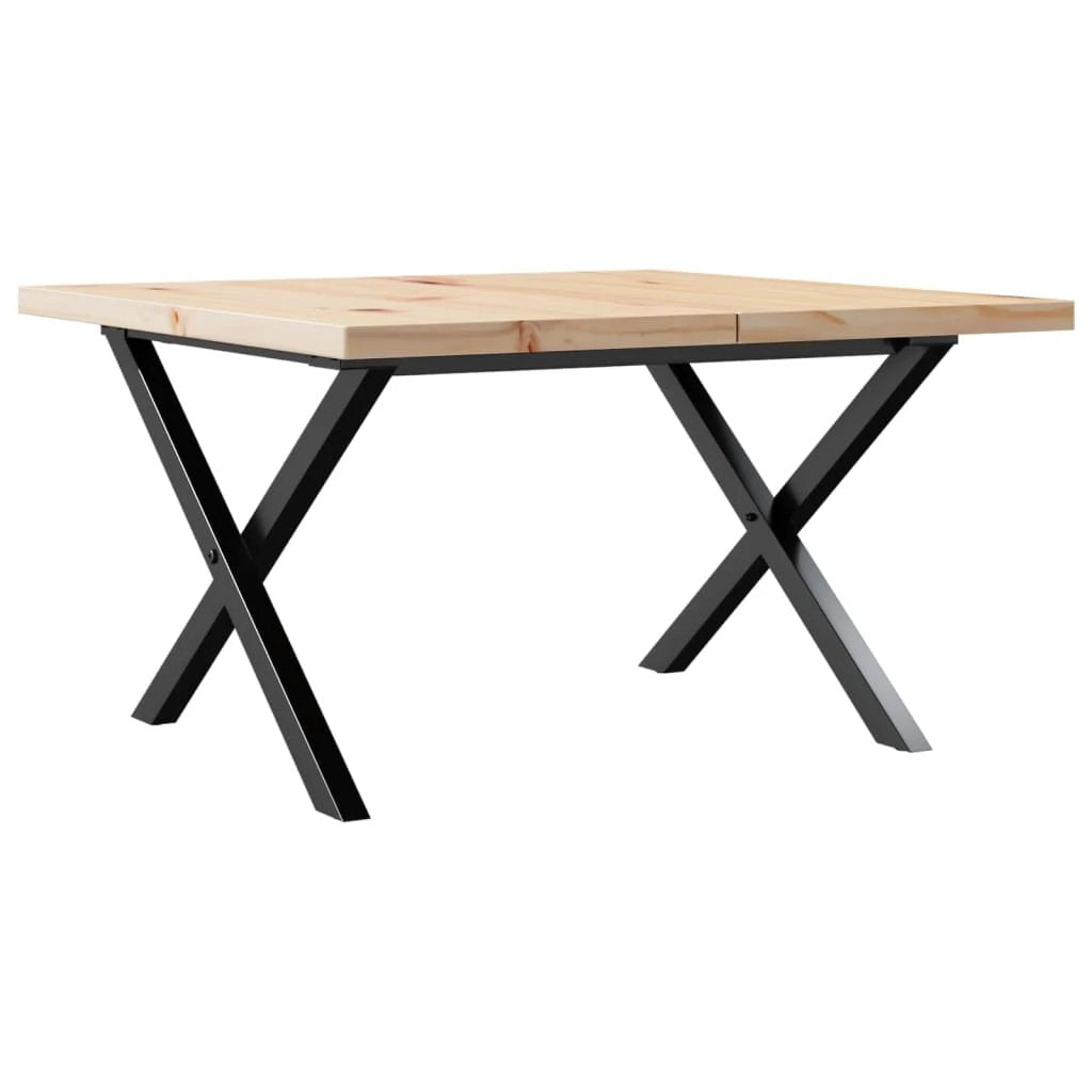 vidaXL VidaXL Coffee Table 60x60x40.5 cm Solid Pine and Cast Iron Frame for Living Room - Coffee Table