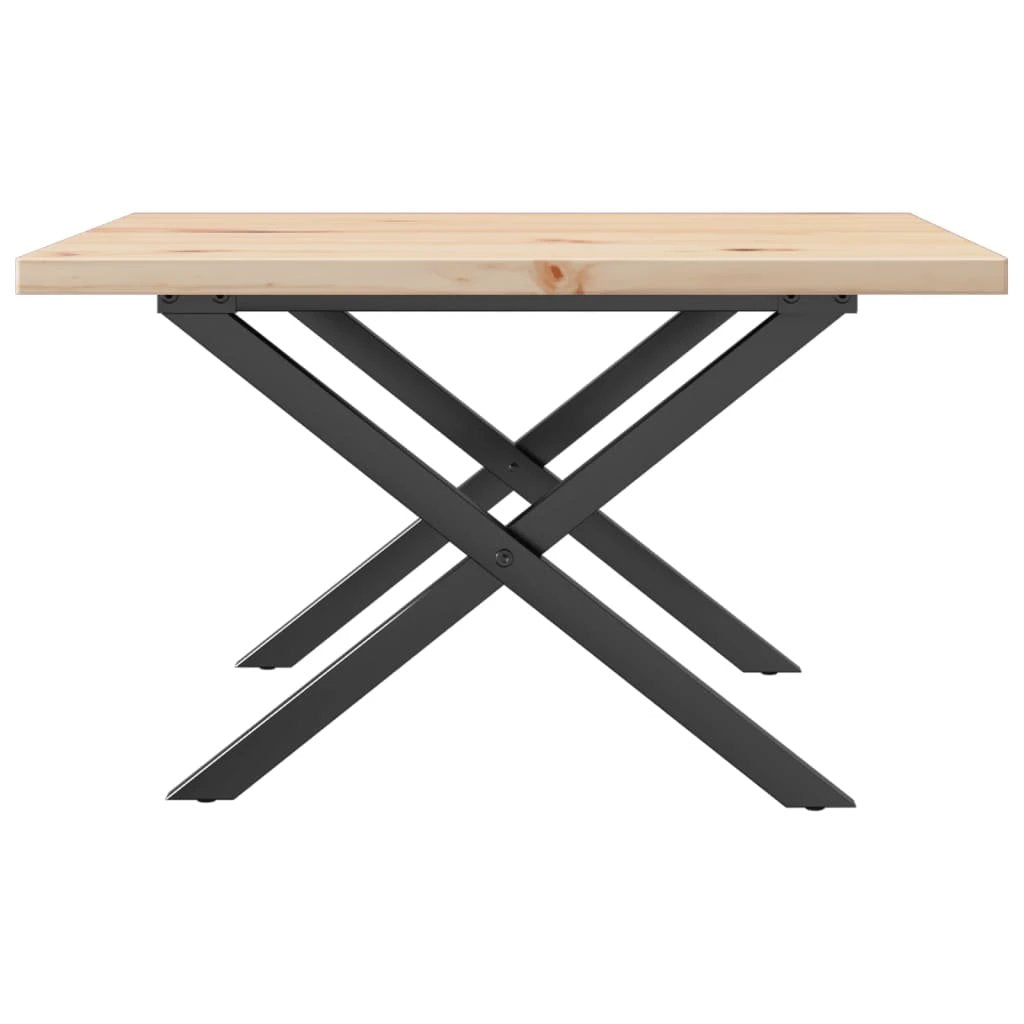 vidaXL VidaXL Coffee Table 60x60x40.5 cm Solid Pine and Cast Iron Frame for Living Room - Coffee Table